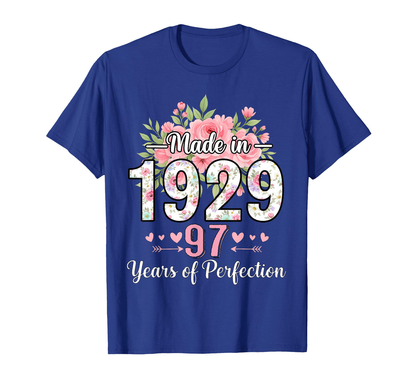 Made in 1929 Floral 97th Birthday Gifts Women 97 Years Old T-Shirt