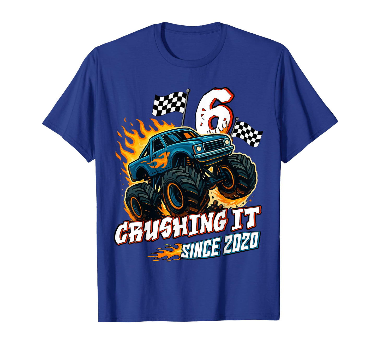 Birthday Monster Truck 6 Year Old Boys 6th Party Born 2020 T-Shirt