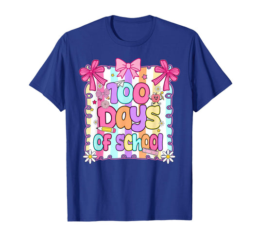 100 Days of School Girls Teachers 100th Day of School Preppy T-Shirt