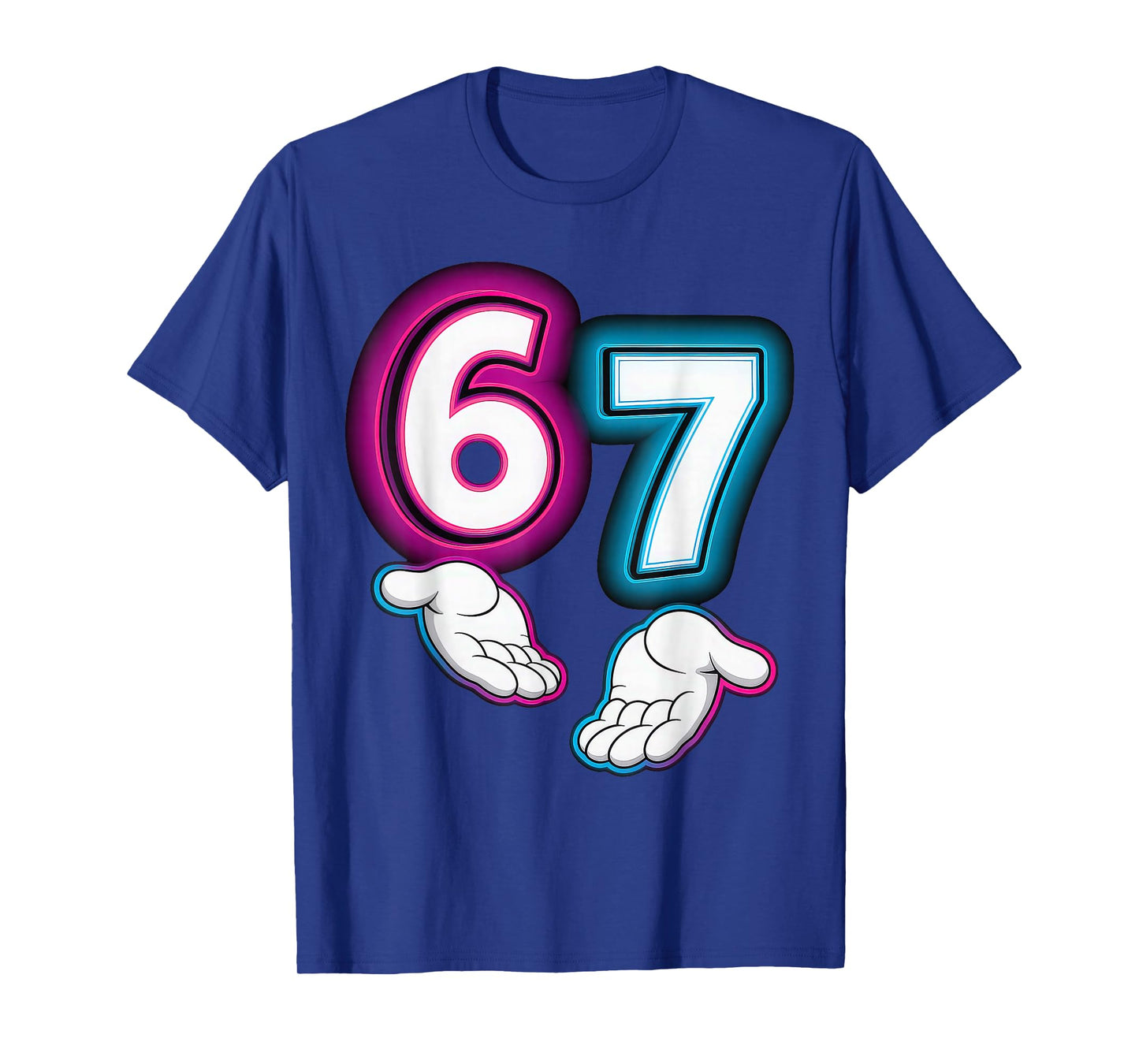 Six Seven 67 Meme 6 7 Glowing Hands T-Shirt