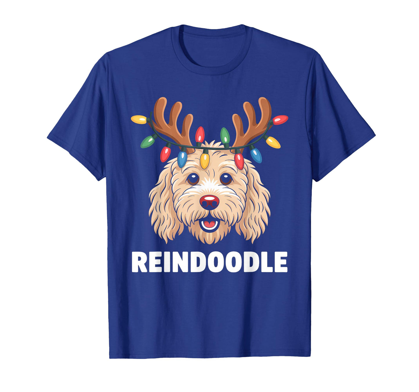 Reindoodle Cute Doodle Dog Christmas T-Shirt