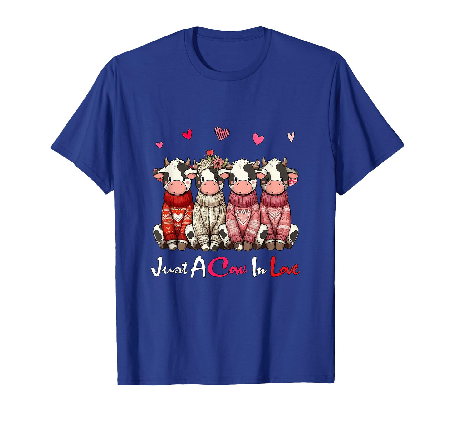 Just A Cow in Love Valentine's Day Group Cows Farmer Kids T-Shirt
