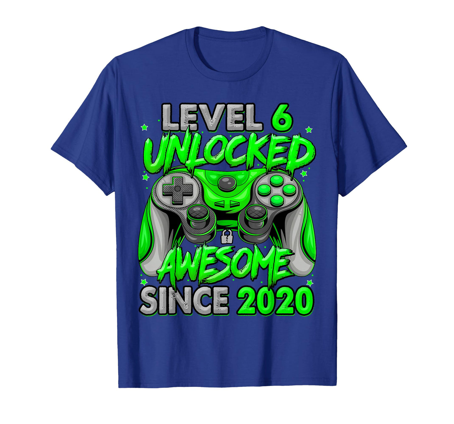 Level 6 Unlocked Awesome Since 2020 6th Birthday Gaming T-Shirt