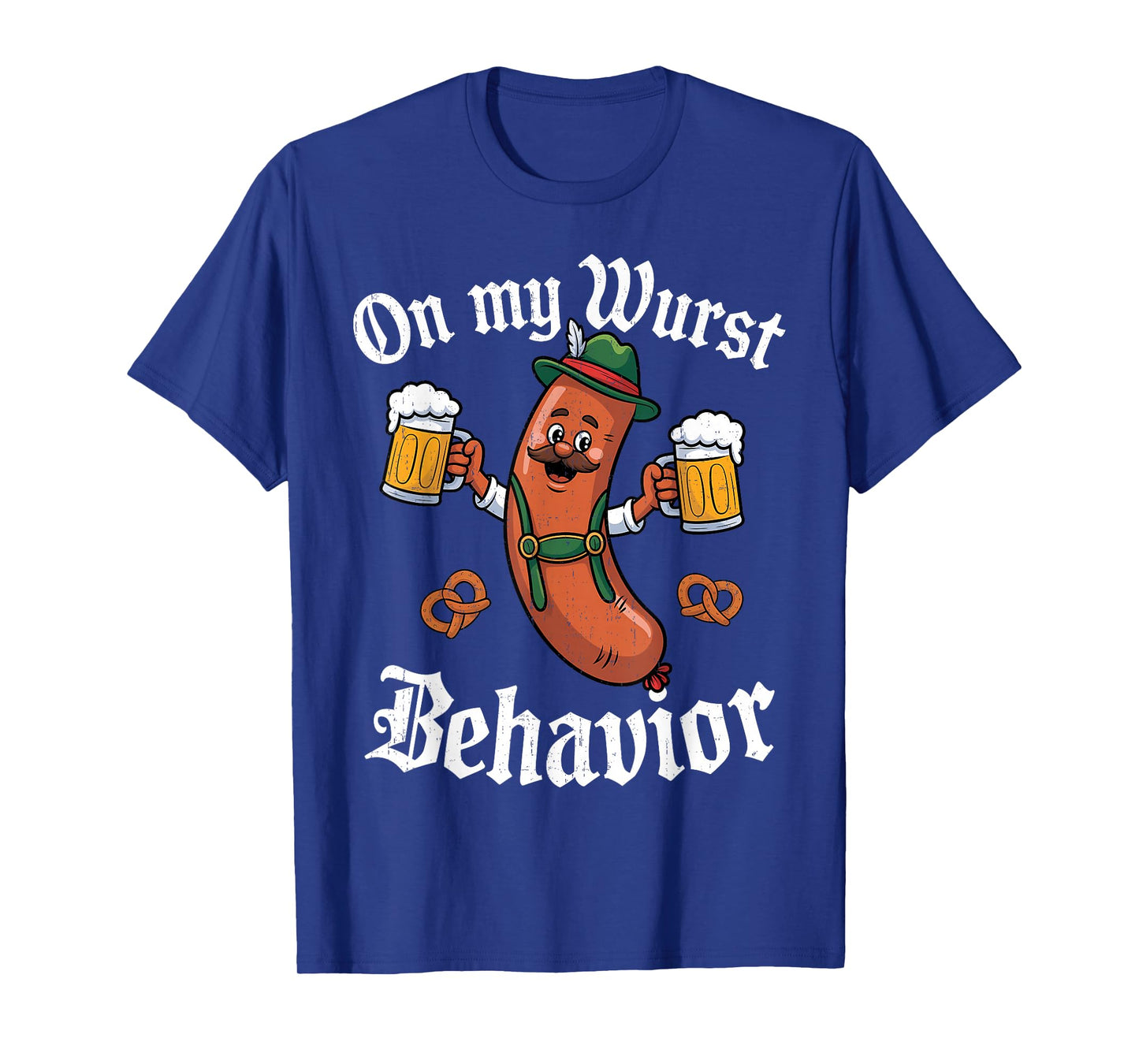 Oktoberfest On My Wurst Behavior German Beer Sausage Adults T-Shirt