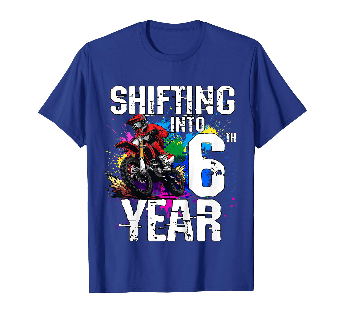 6th Birthday Party Dirt Bike Boy 6 Years Old Dirt Biker T-Shirt