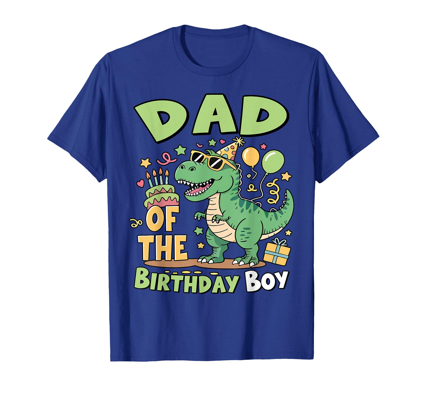 Dad of The Birthday Boy T Rex Dinosaur Family Party Mens T-Shirt
