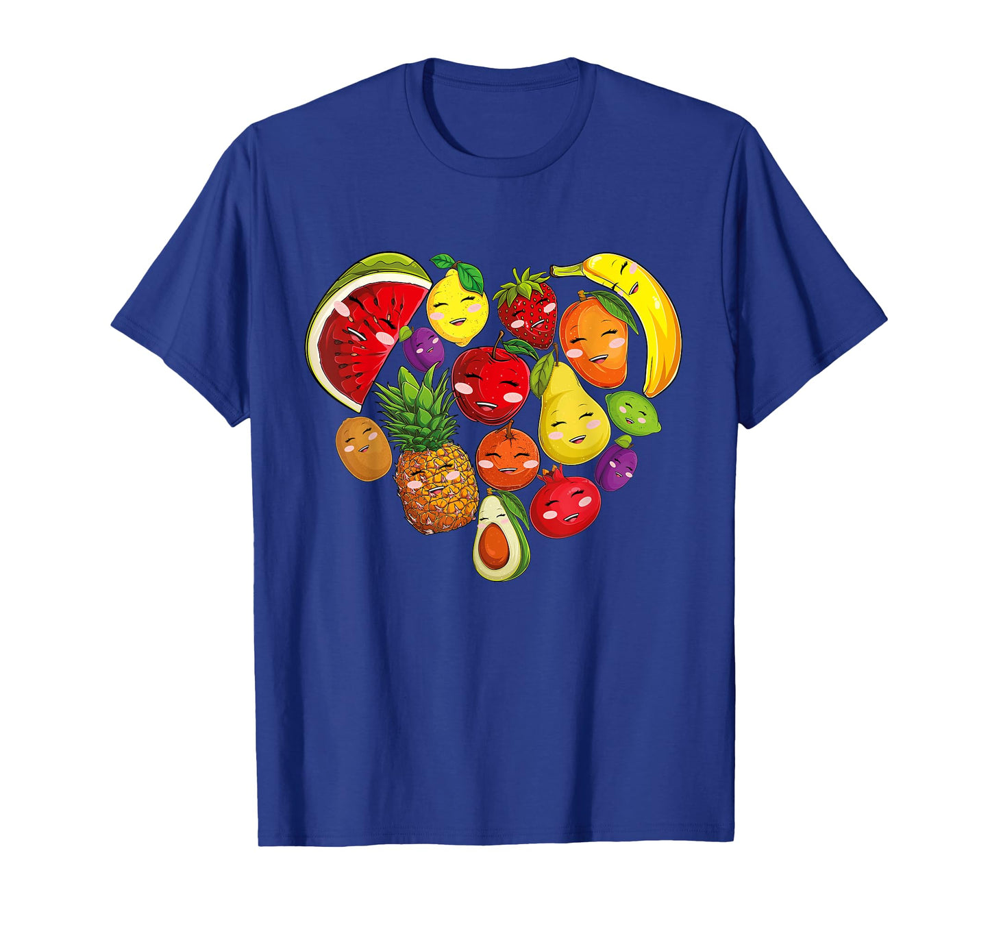 Funny Fruits Collage Cute heart Fruit and Vegetables T-Shirt