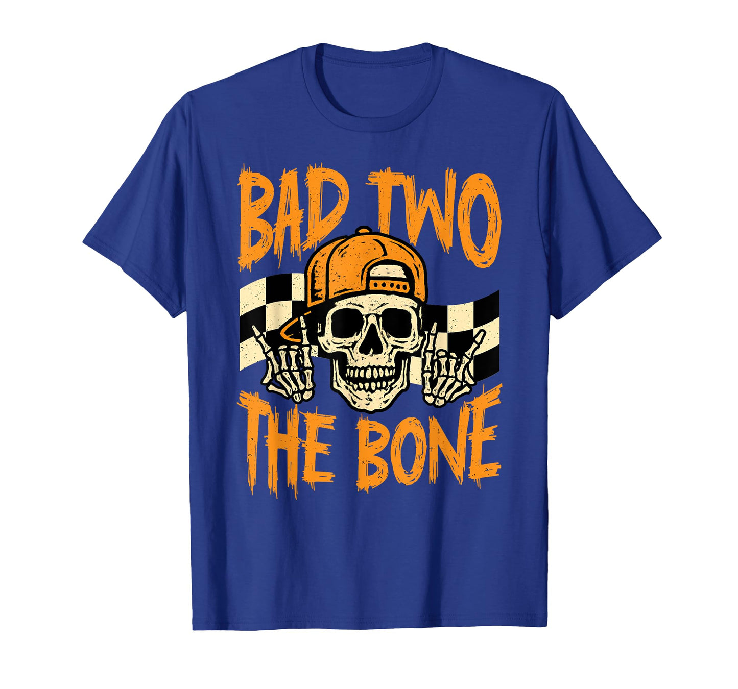 Bad Two The Bone Halloween 2nd Birthday 2 Year Old Kids Boys T-Shirt