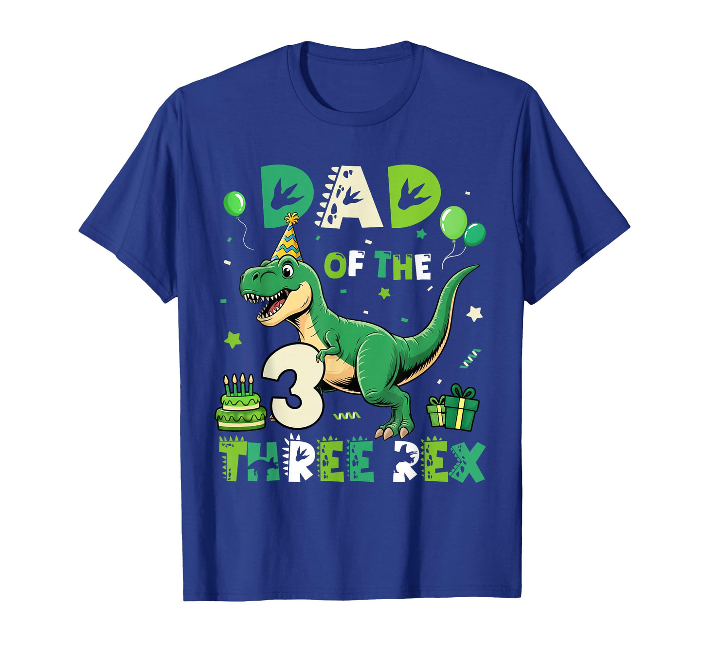 Dad of The Three Rex Birthday Dinosaur Family Matching T-Shirt