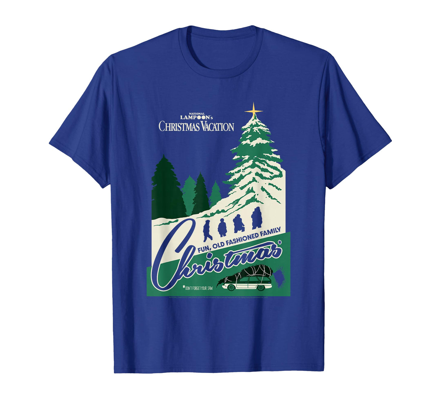 Christmas Vacation Fun Old Fashioned Postcard Holiday Movie T-Shirt