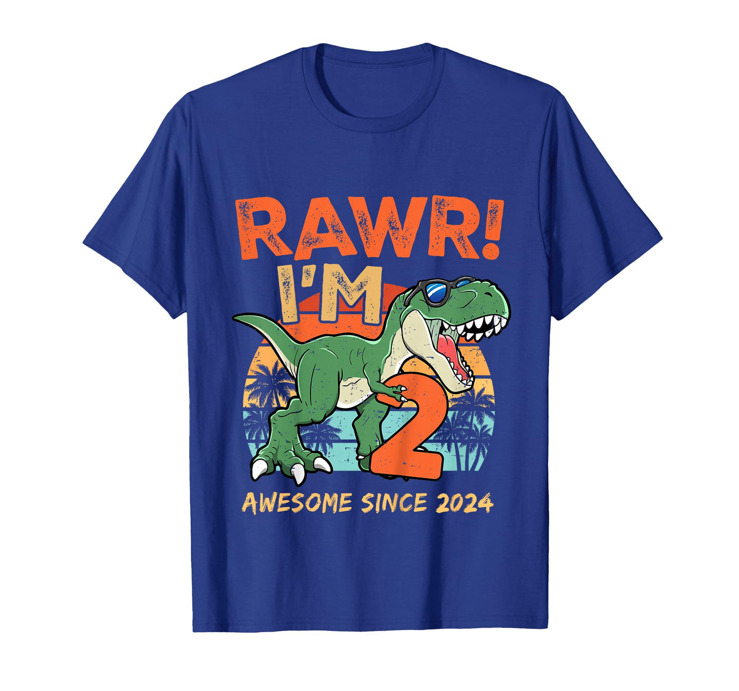 Rawr I'm Two Rex 2nd Birthday Second Dinosaur 2 Year Old T-Shirt