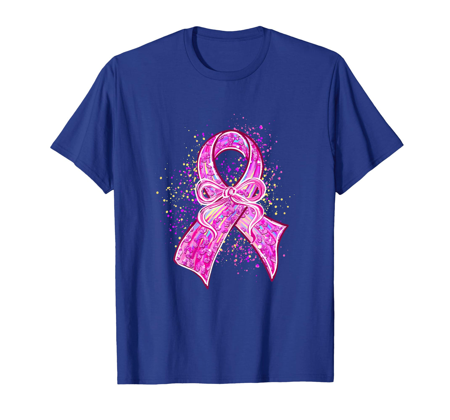 Pink Bow and Ribbon Cute Breast Cancer Awareness Women Girl T-Shirt