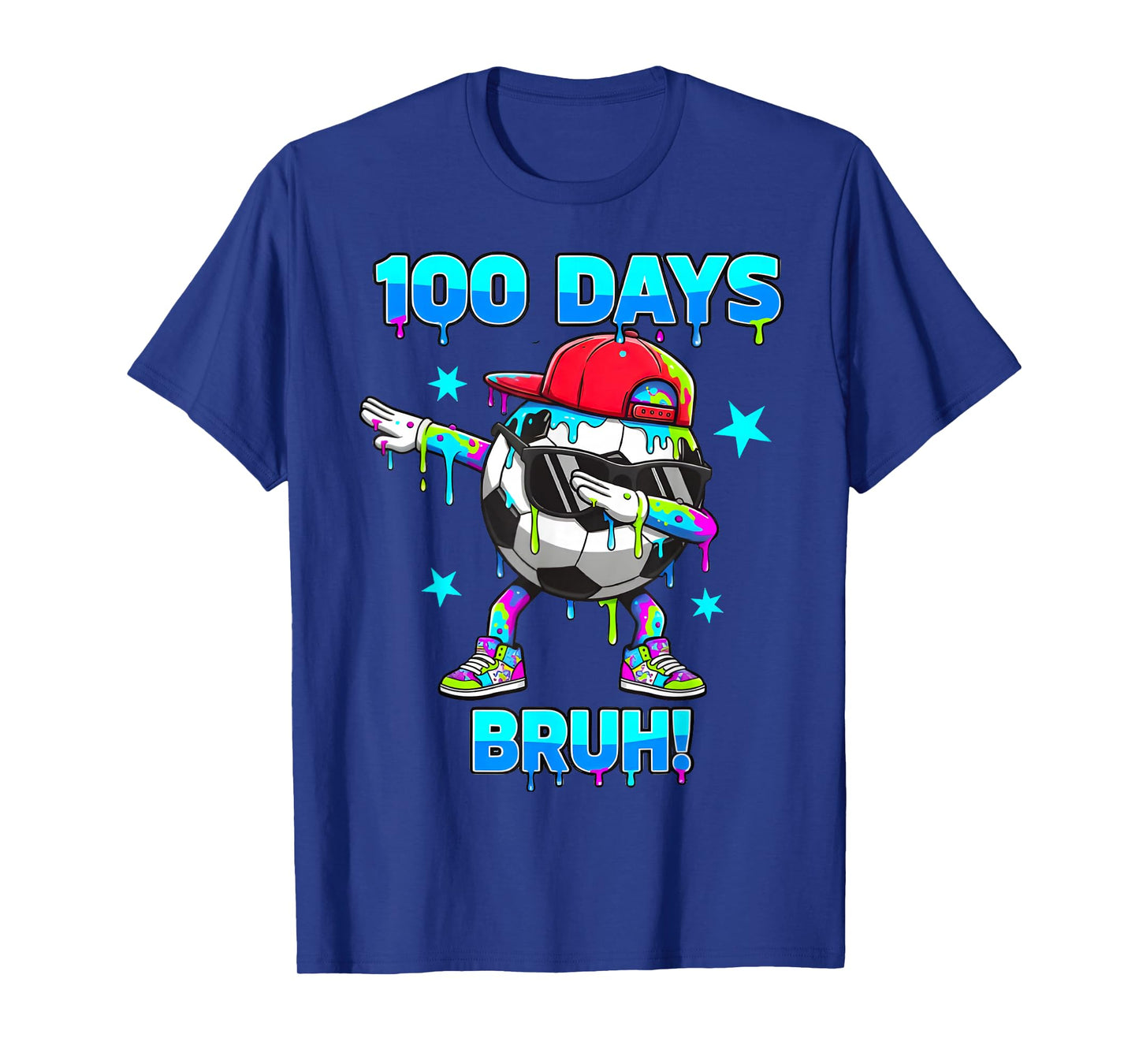 100 Days Bruh Youth Boys Soccer Dabbing 100th Day of School T-Shirt
