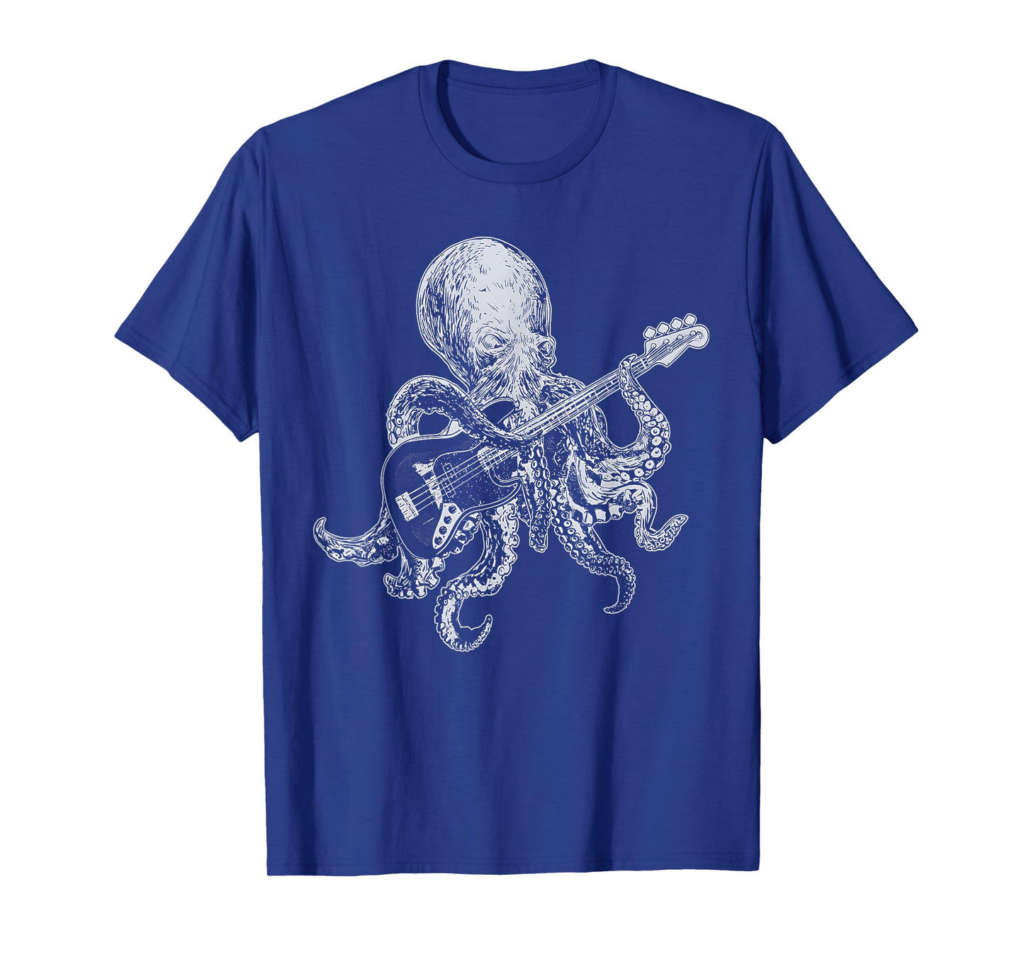 Octopus Playing Bass Guitar Shirt for Men Dad Octopus Lover T-Shirt