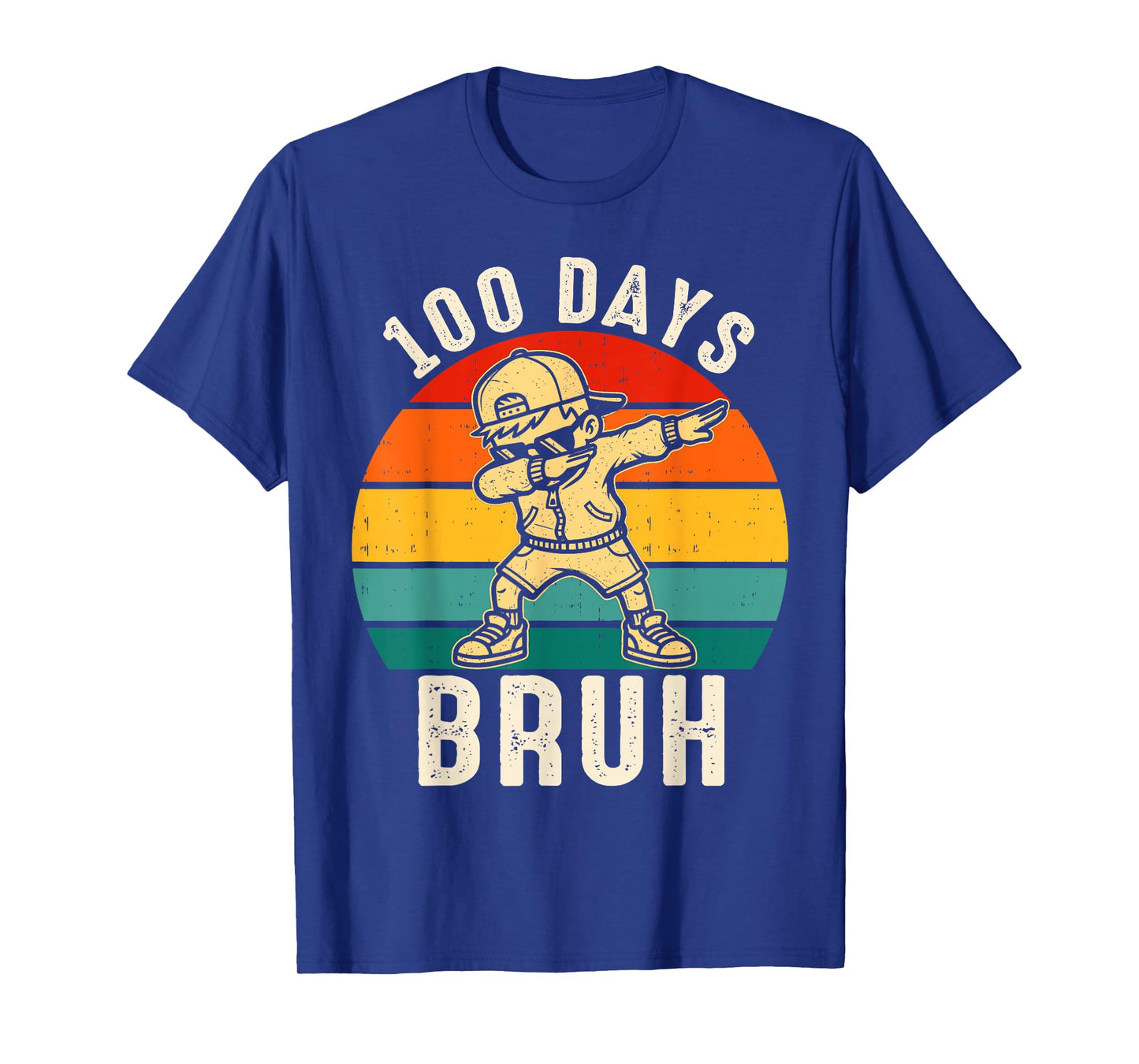 100 Days Bruh Dabbing Boys Funny 100th Day of School Kids T-Shirt