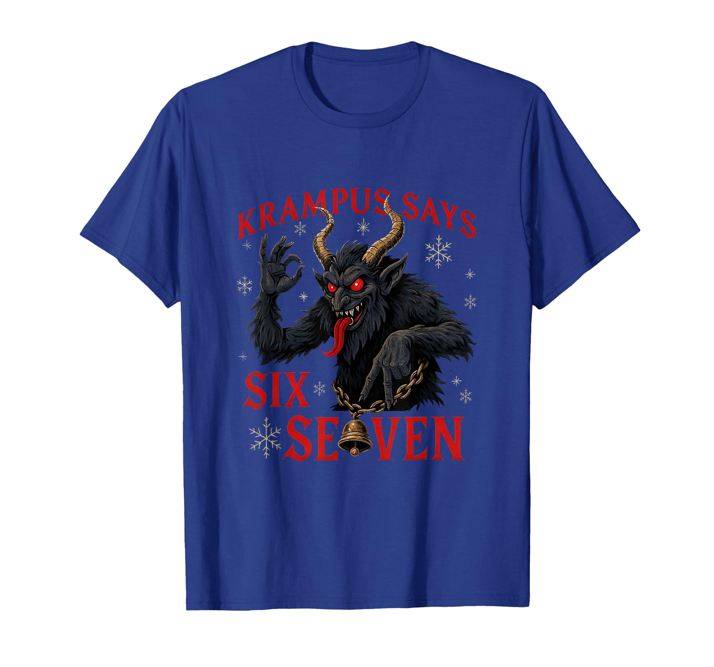 Funny Krampus Says Six Seven 6 7 Meme Christmas Xmas Horror T-Shirt