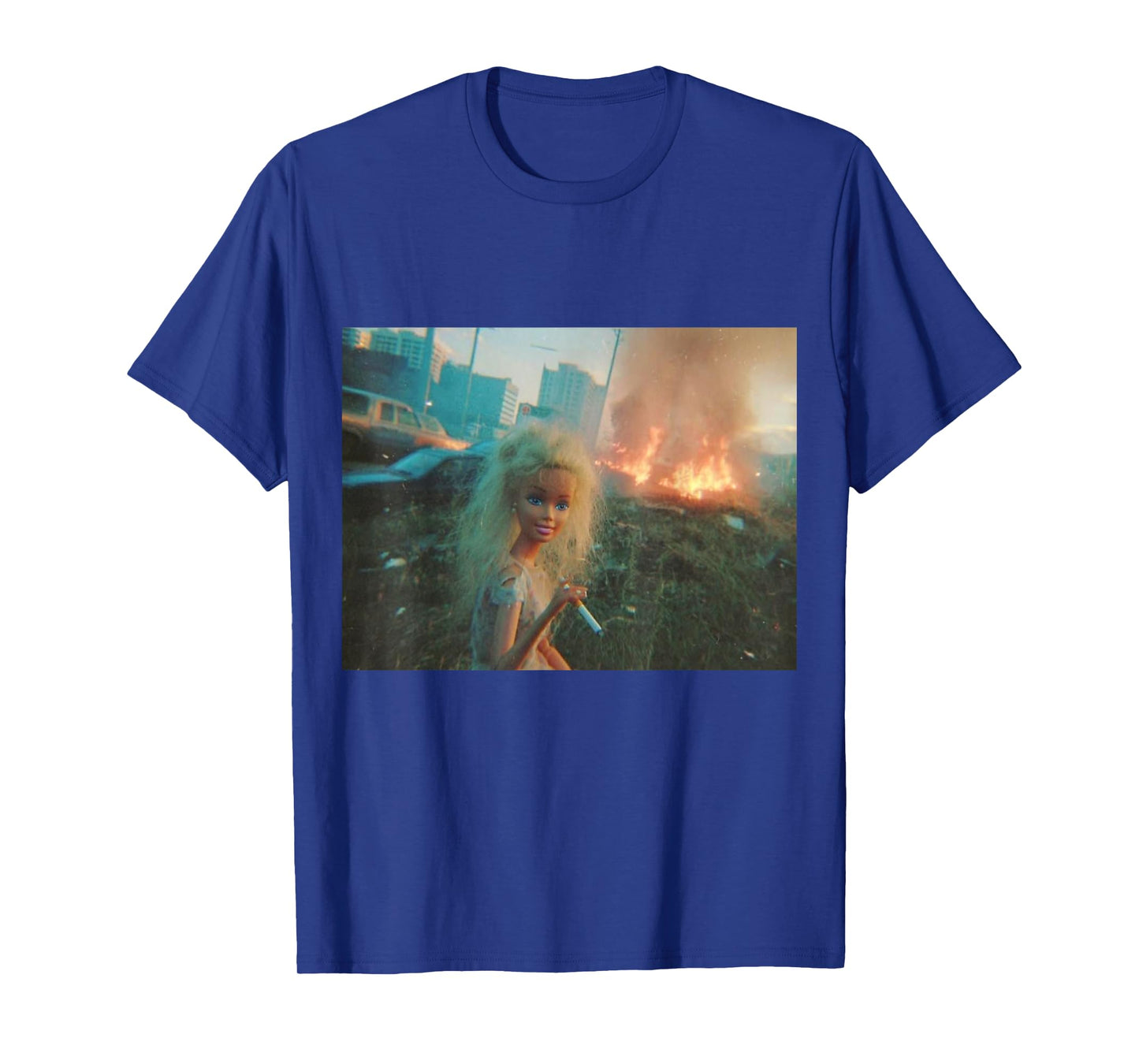 Funny Disgusting Doll face Meme Smoking T-Shirt
