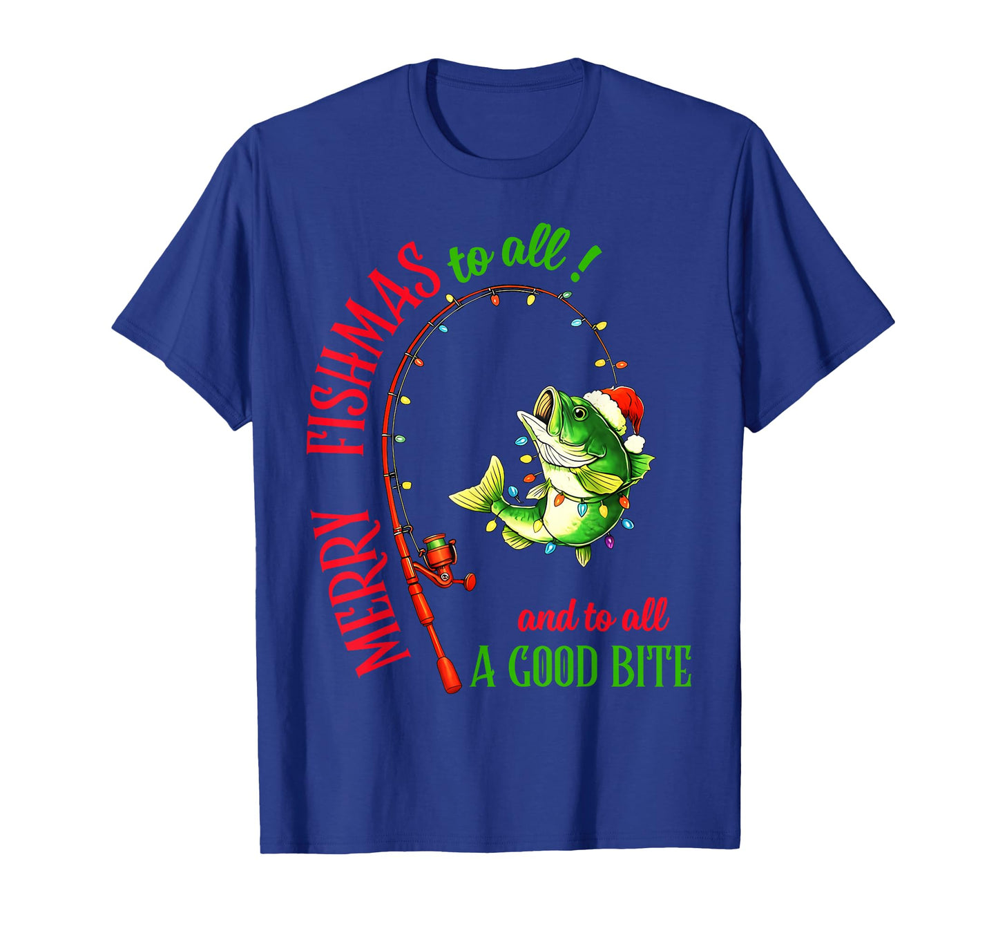 Merry Fishmas to All Fishing Fisherman's Funny Christmas Men T-Shirt