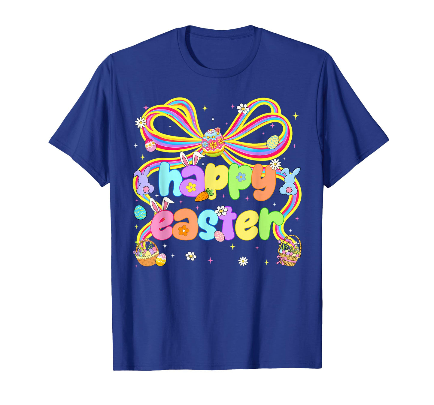 Happy Easter Coquette Floral Rabbit Bunny Women Girl Kid T-Shirt