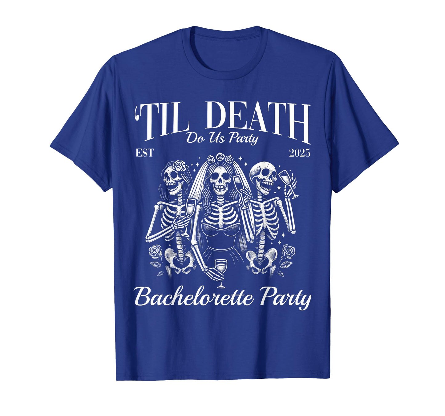 Til Death Do Us Party Retro Skeleton Bachelorette Matching T-Shirt