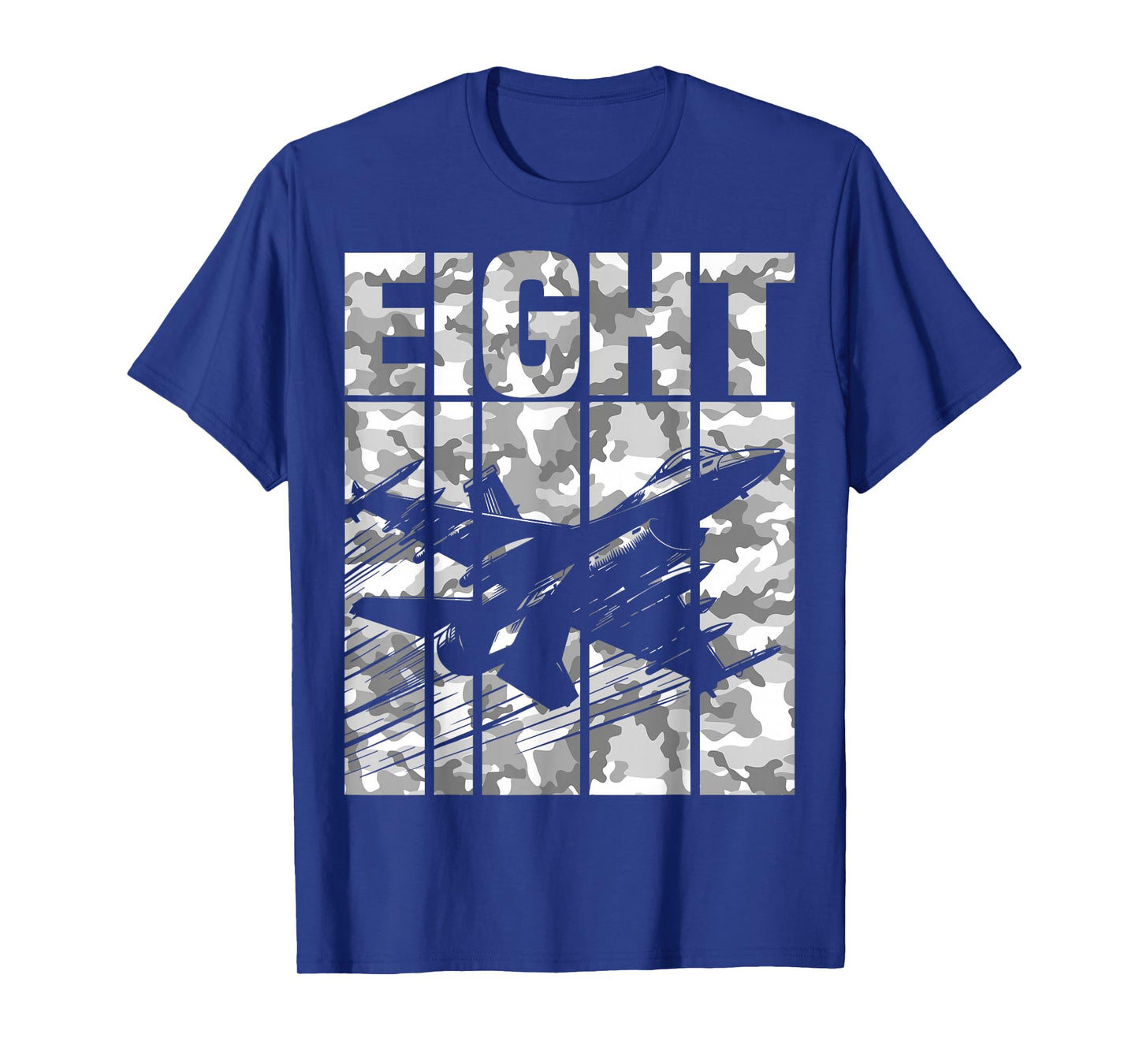 Military Fighter Jet Camo Eight Year Old Boys 8th Birthday T-Shirt