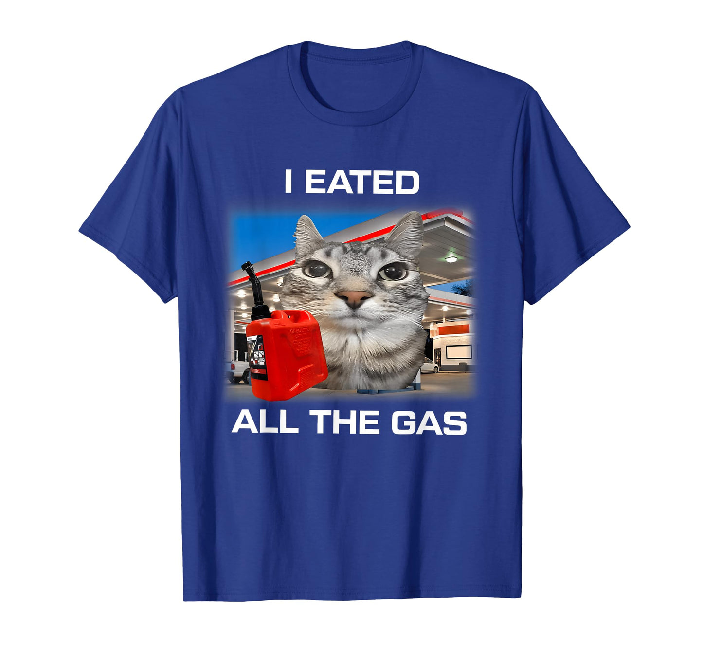 I Eated All The Gas Funny Silly Staring Cat Meme Gen Z Humor T-Shirt