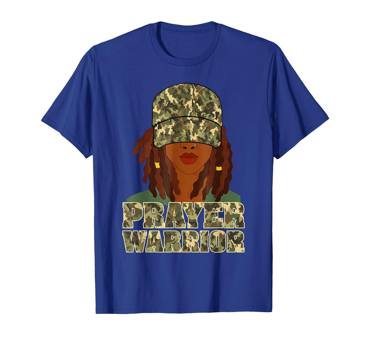 Camo Hat Prayer Warrior God Jesus Christian Black Girl Women T-Shirt