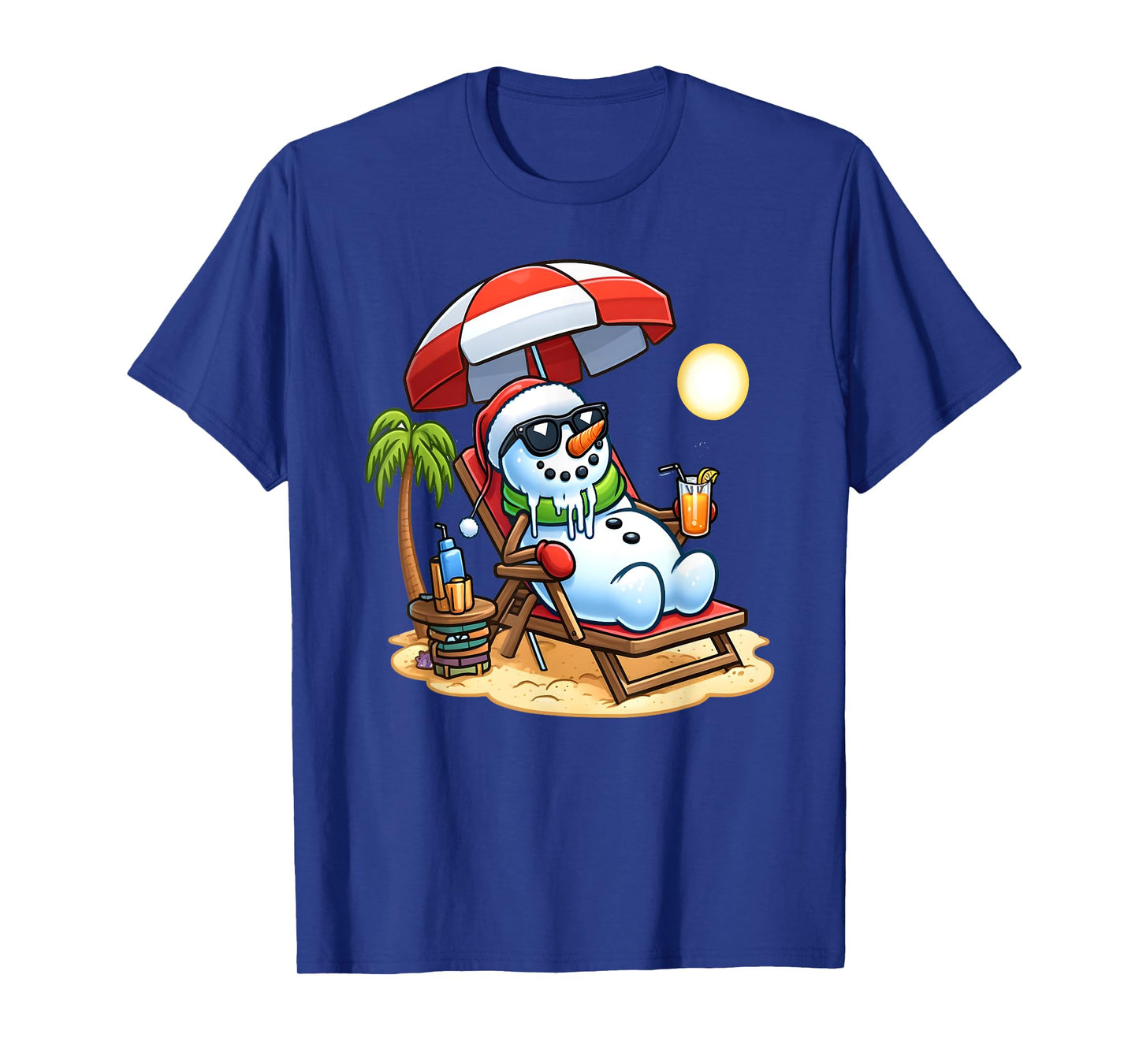 Christmas in July Funny Snowman Summer Fun Beach Holiday T-Shirt