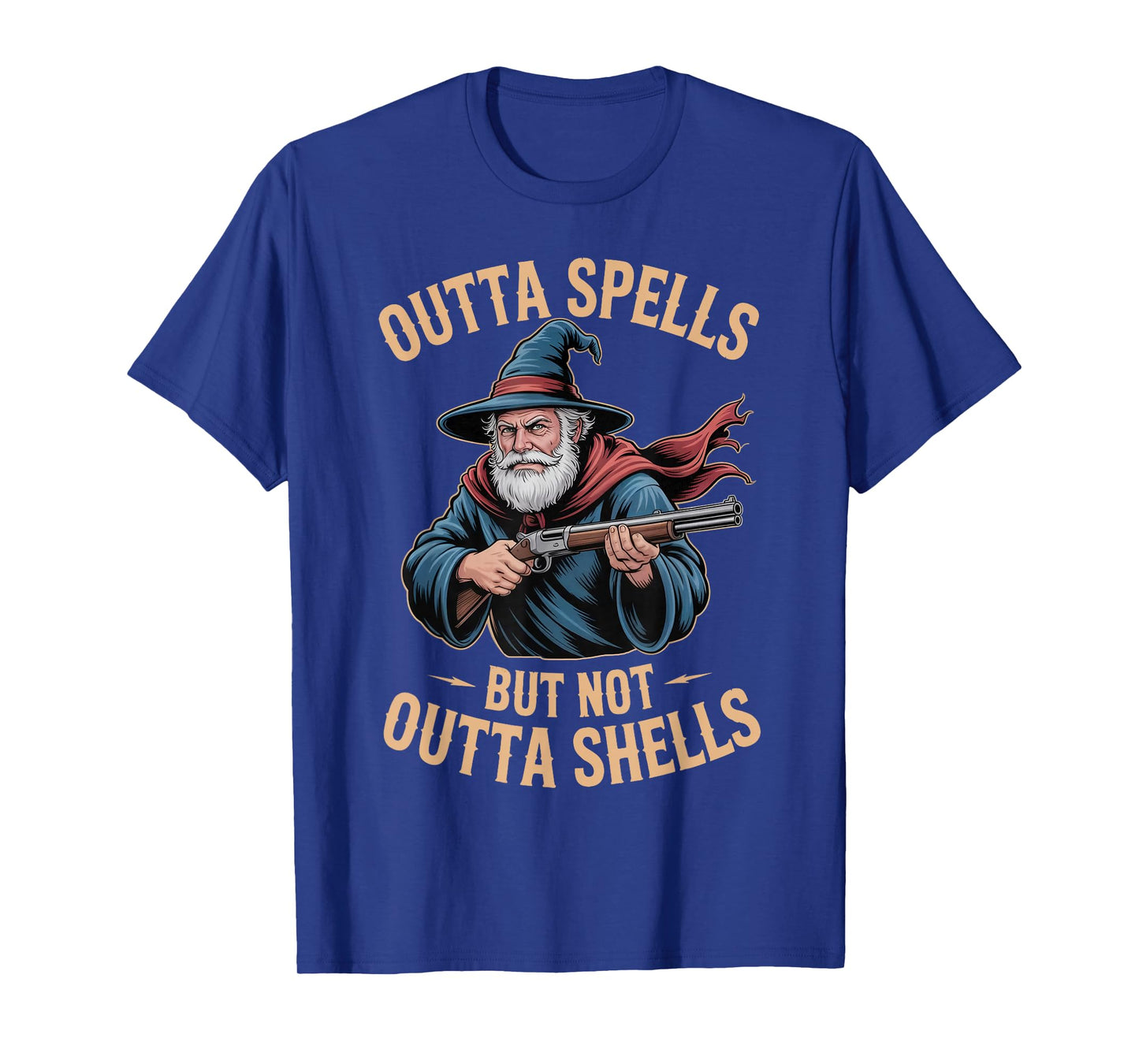 Outta Spells But Not Outta Shells Wizard Fantasy Meme T-Shirt