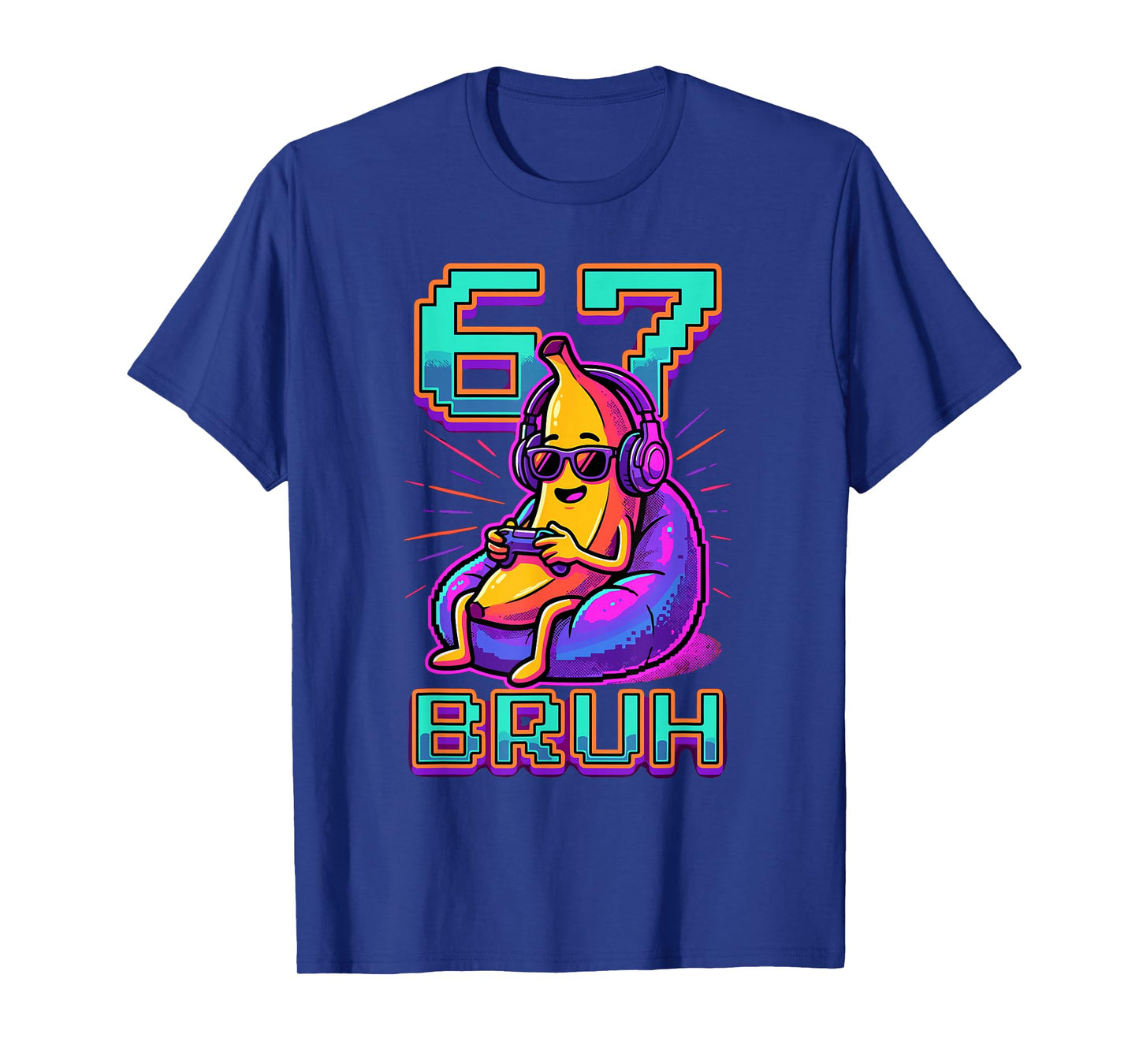 67 Bruh Banana Gamer Funny 6 7 Meme Video Game for Kids Boys T-Shirt
