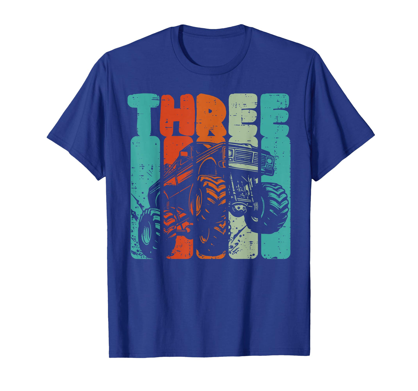 3rd Birthday Monster Truck Three Retro 3 Bday Boys Kid Youth T-Shirt