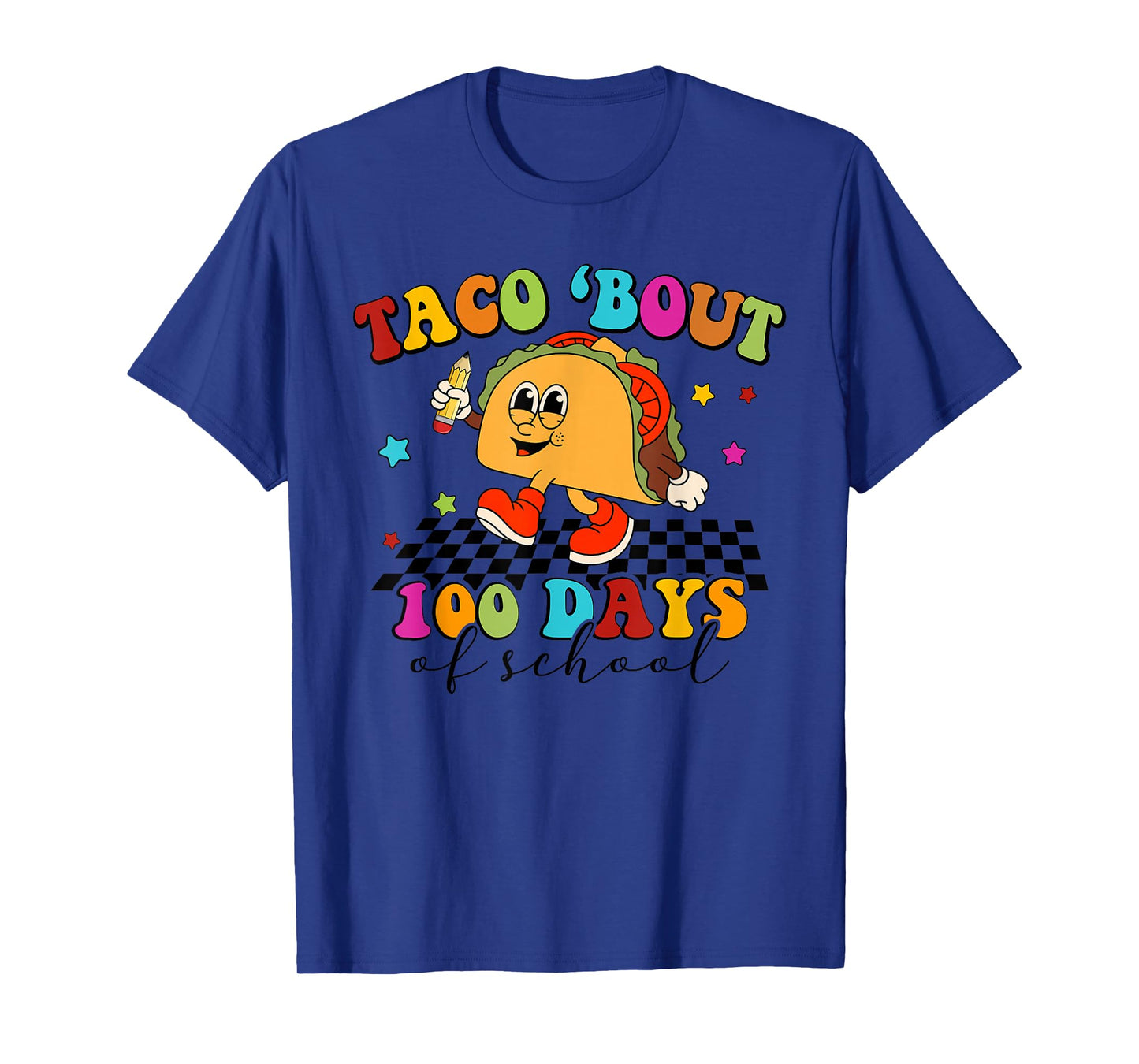 Retro Groovy Taco Bout 100 Days of School Teacher Student T-Shirt