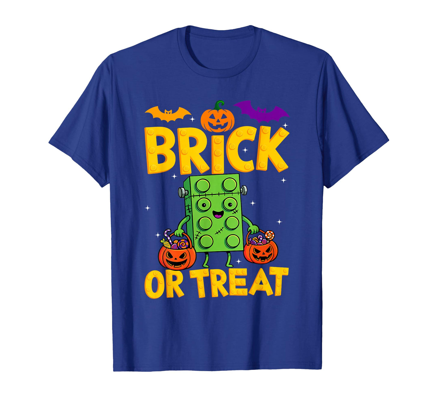 Brick or Treat Halloween Master Builder Blocks Building Kids T-Shirt