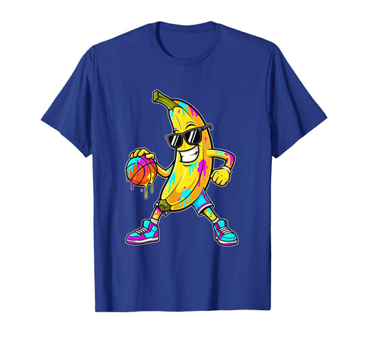 Banana Funny Basketball Drip Kids Youth Boys Girls T-Shirt