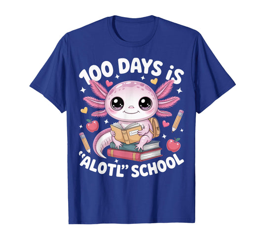 100 Days is Alotl School 100th Day of School Axolotl Kids T-Shirt