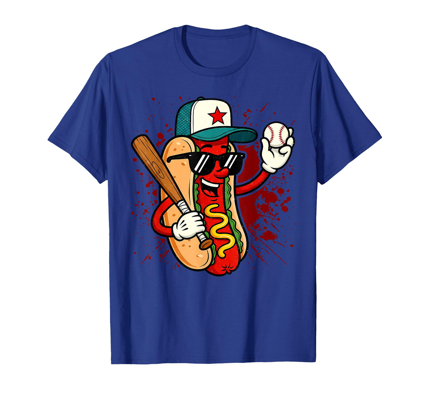 Retro Vintage Baseball Hot Dogs - Funny T-Shirt