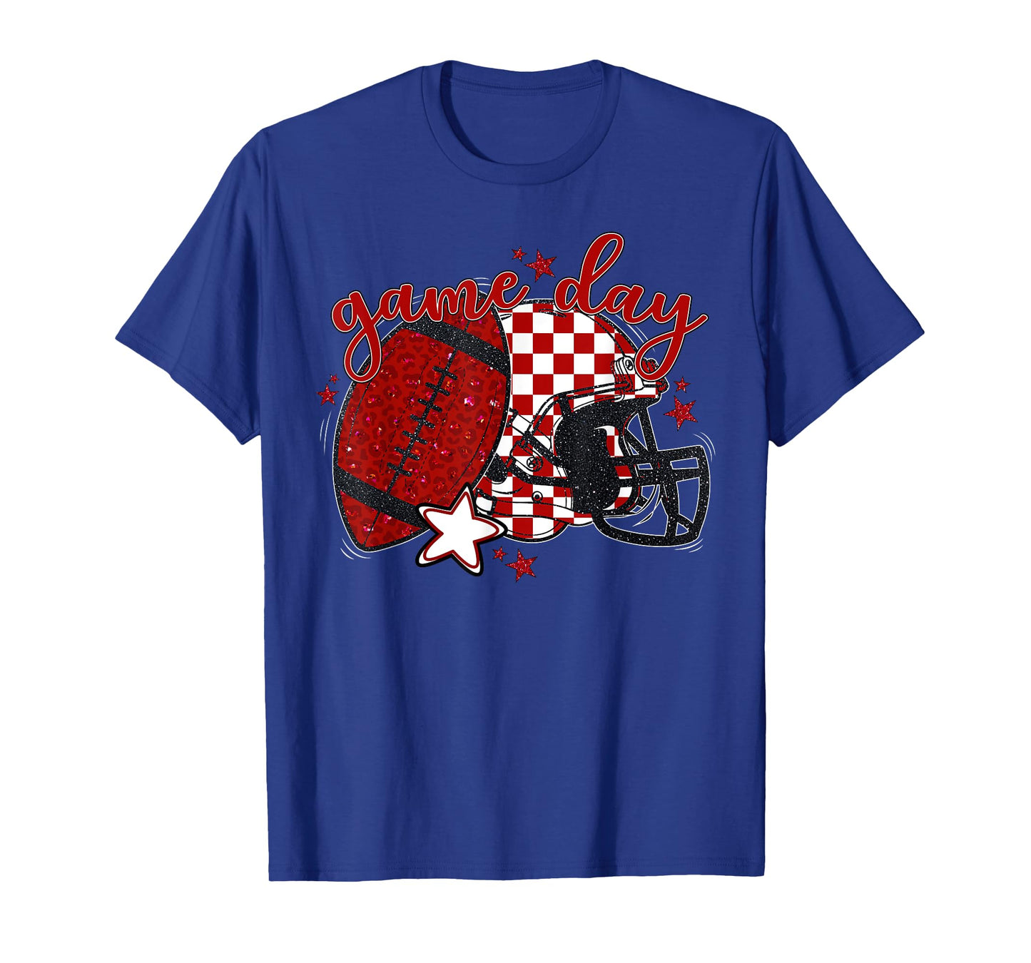 Red Leopard Game Day Football Touchdown Season Men Boys T-Shirt