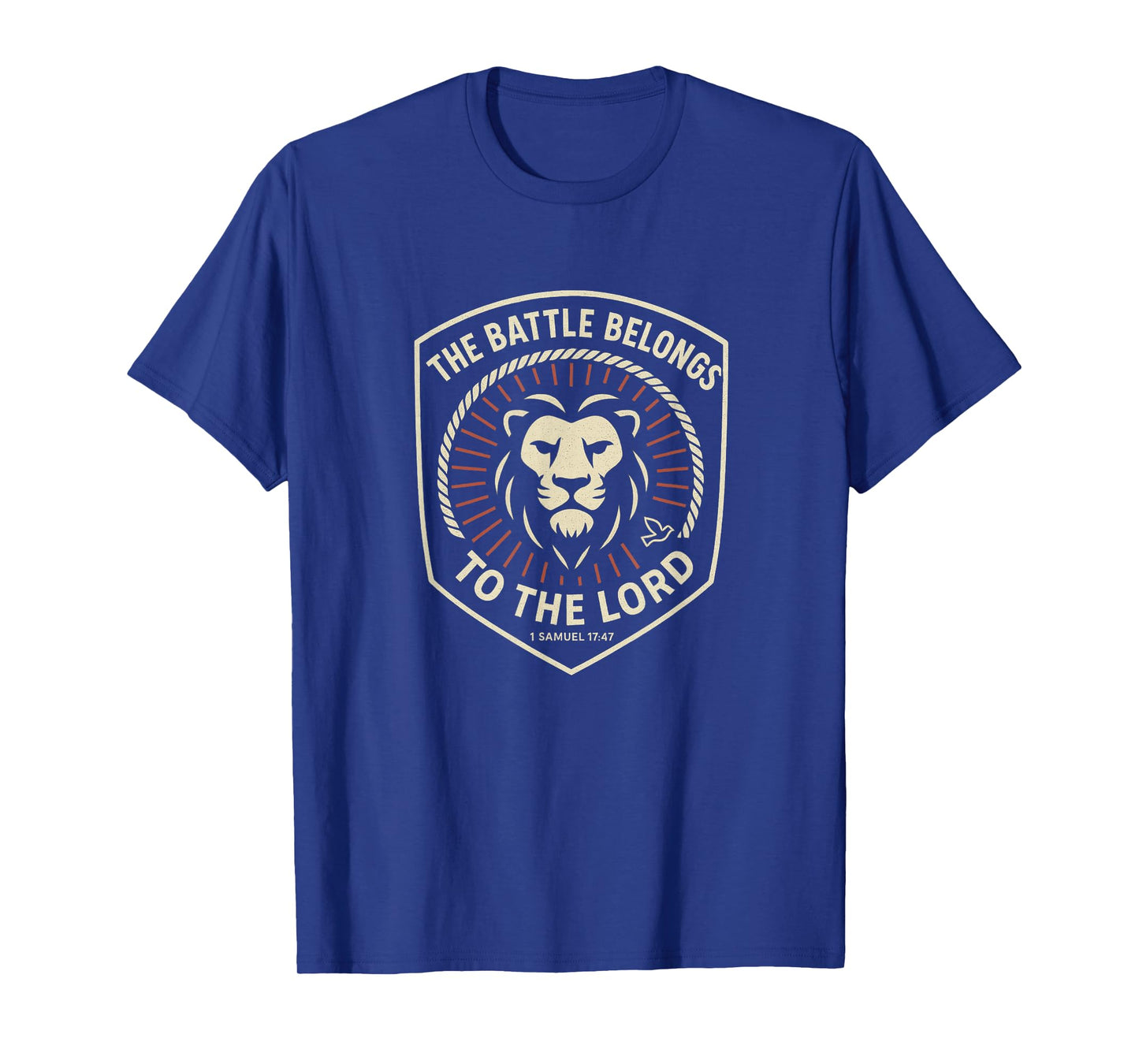 The Battle Belongs to The Lord 1 Samuel 17:47 Shield Design T-Shirt