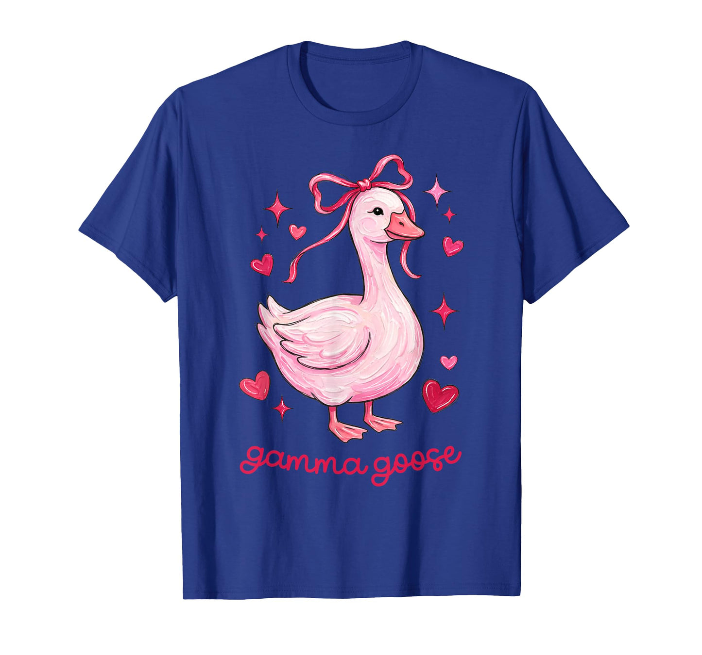 Gamma Goose Coquette Bow Pink Heart Valentines Mother's Day T-Shirt