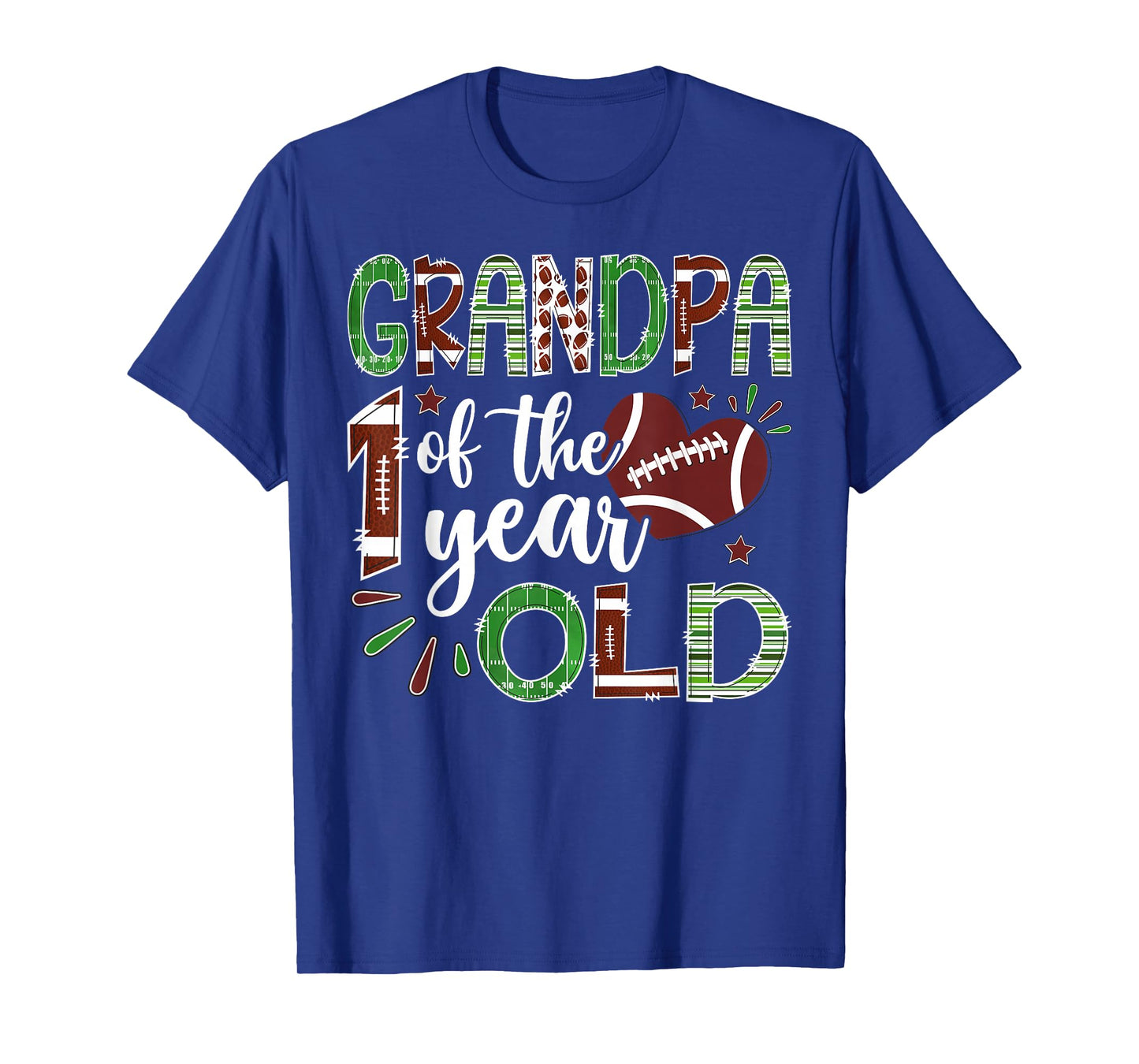 Grandpa of The 1 Year Old Football First Birthday Boy T-Shirt