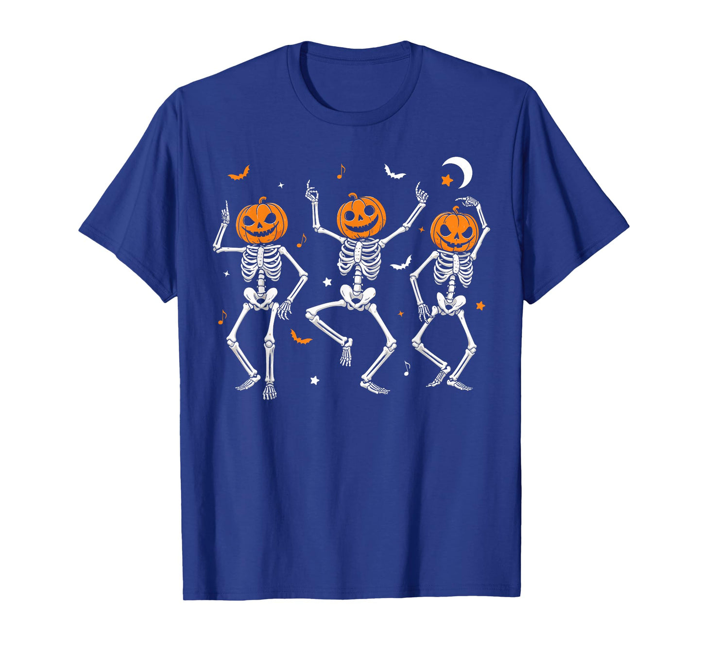 Spooky Dancing Pumpkin Head Skeletons Dance Funny Halloween T-Shirt