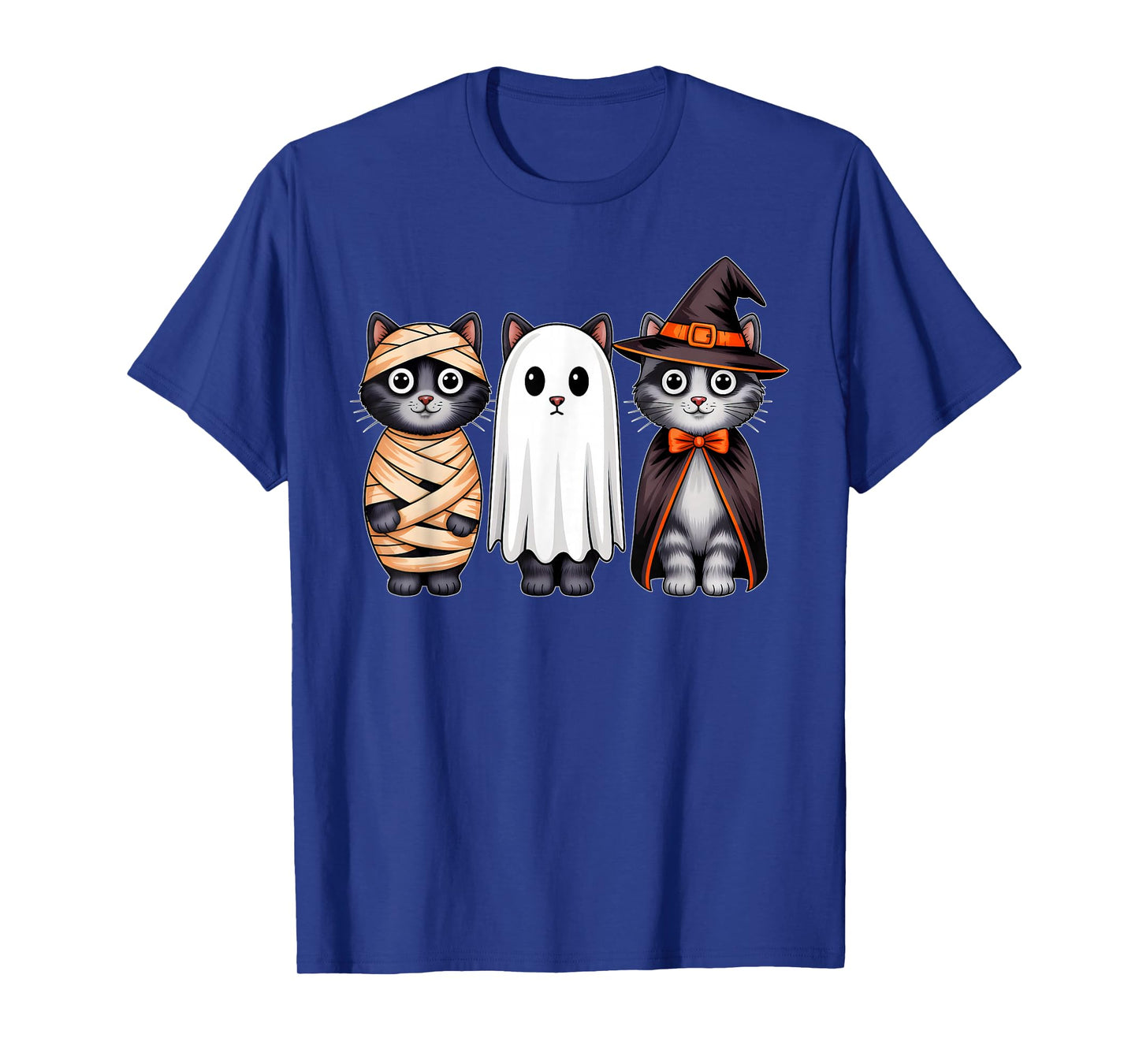 Black Cat Witch Ghost Pumpkin Halloween Costume Girls Women T-Shirt