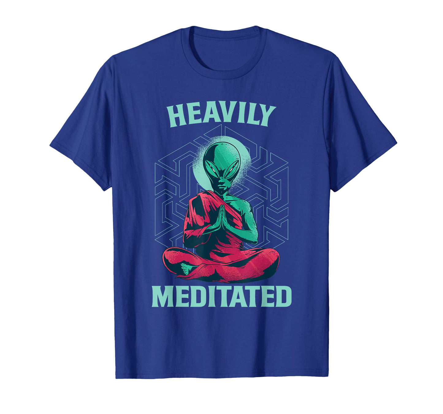 Heavily Meditated Alien Monk Funny Yoga Meditation T-Shirt