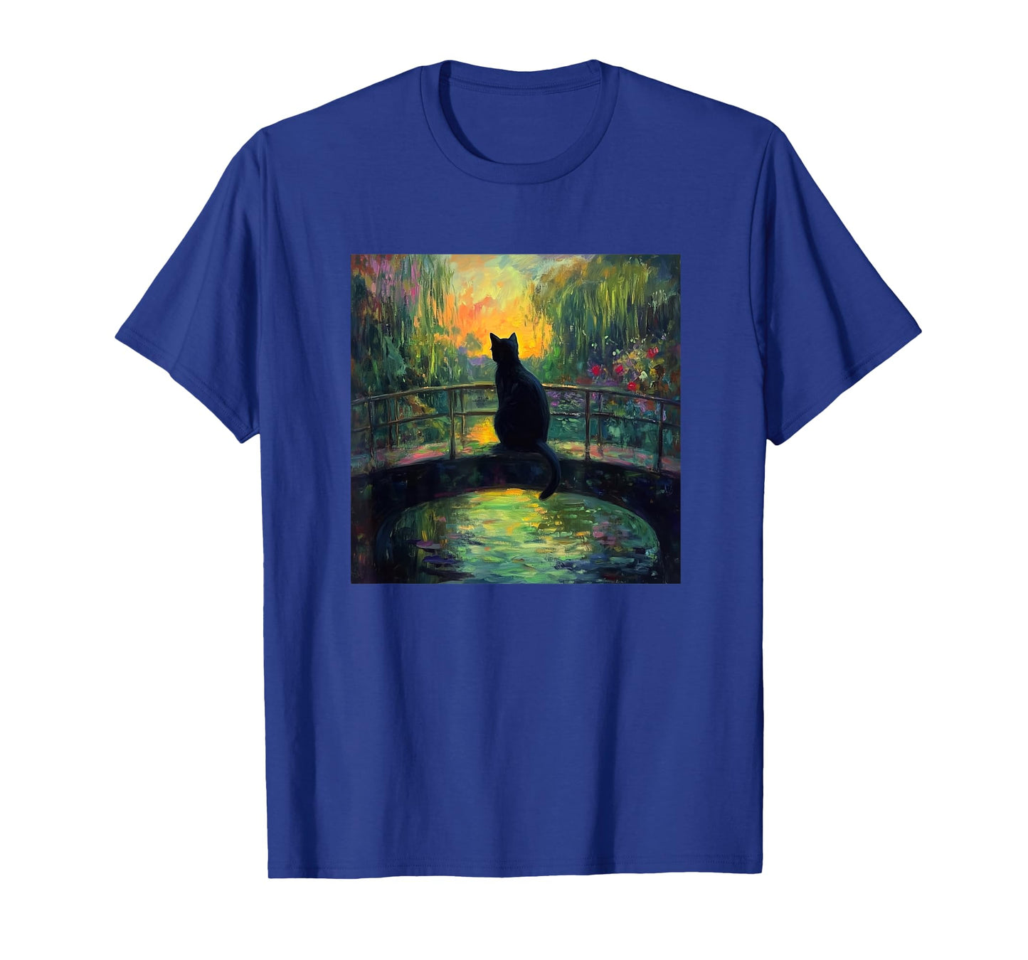 Funny The Japanese Bridge Monet Women Men Girl Boy Cat T-Shirt