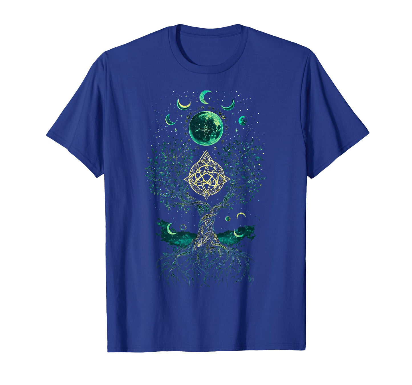 Tree Moon Phases Yggdrasil Viking Pagan Wicca T-Shirt