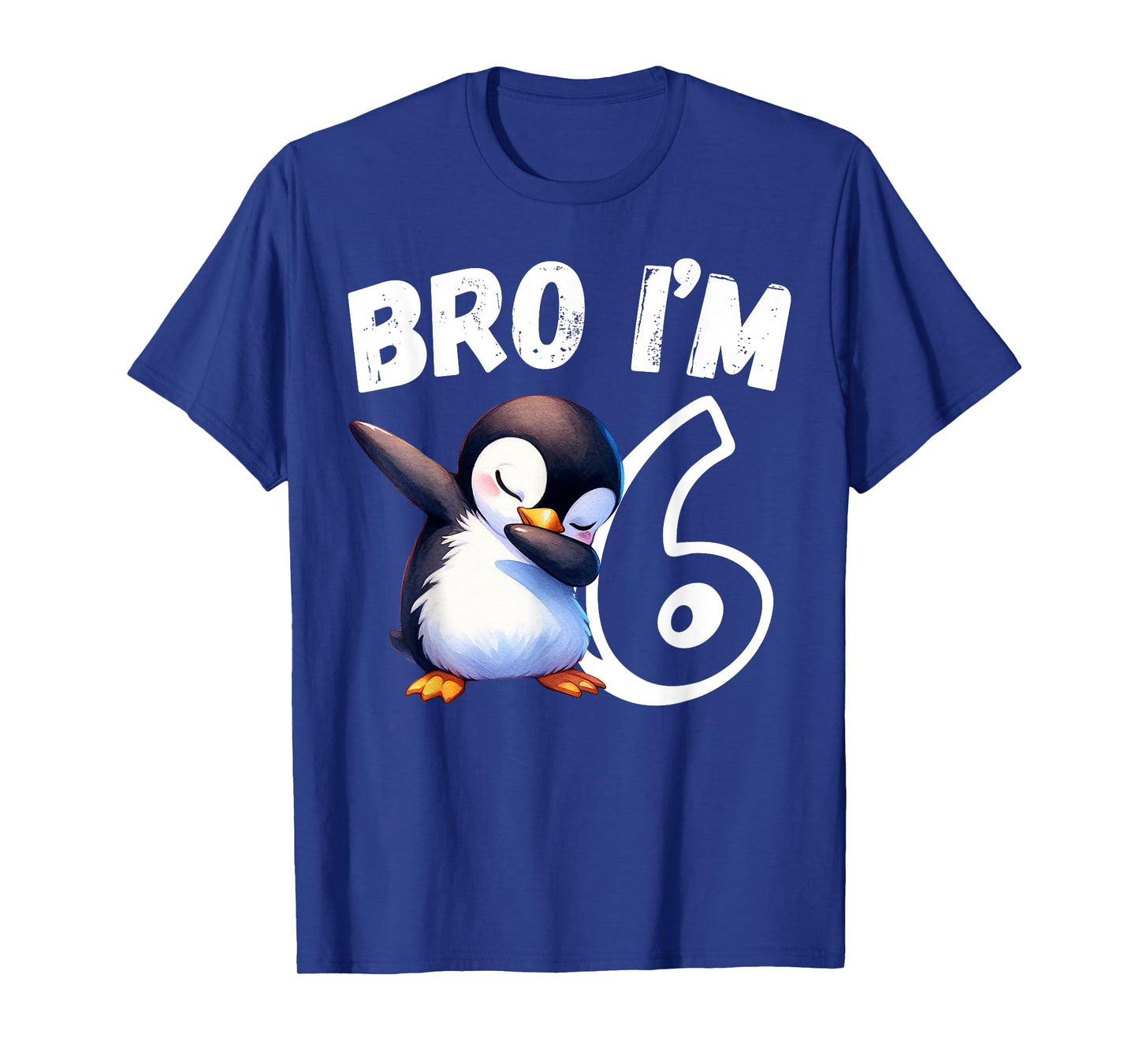 Bro I'm 6 Year Old Penguin 6th Birthday Kids Dabbing Funny T-Shirt