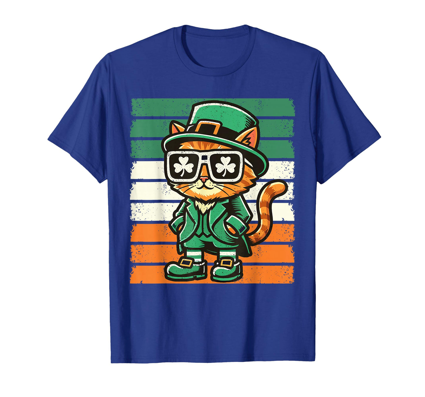 Cat Irish Shamrock Men Women Kids Funny St. Patrick's Day T-Shirt