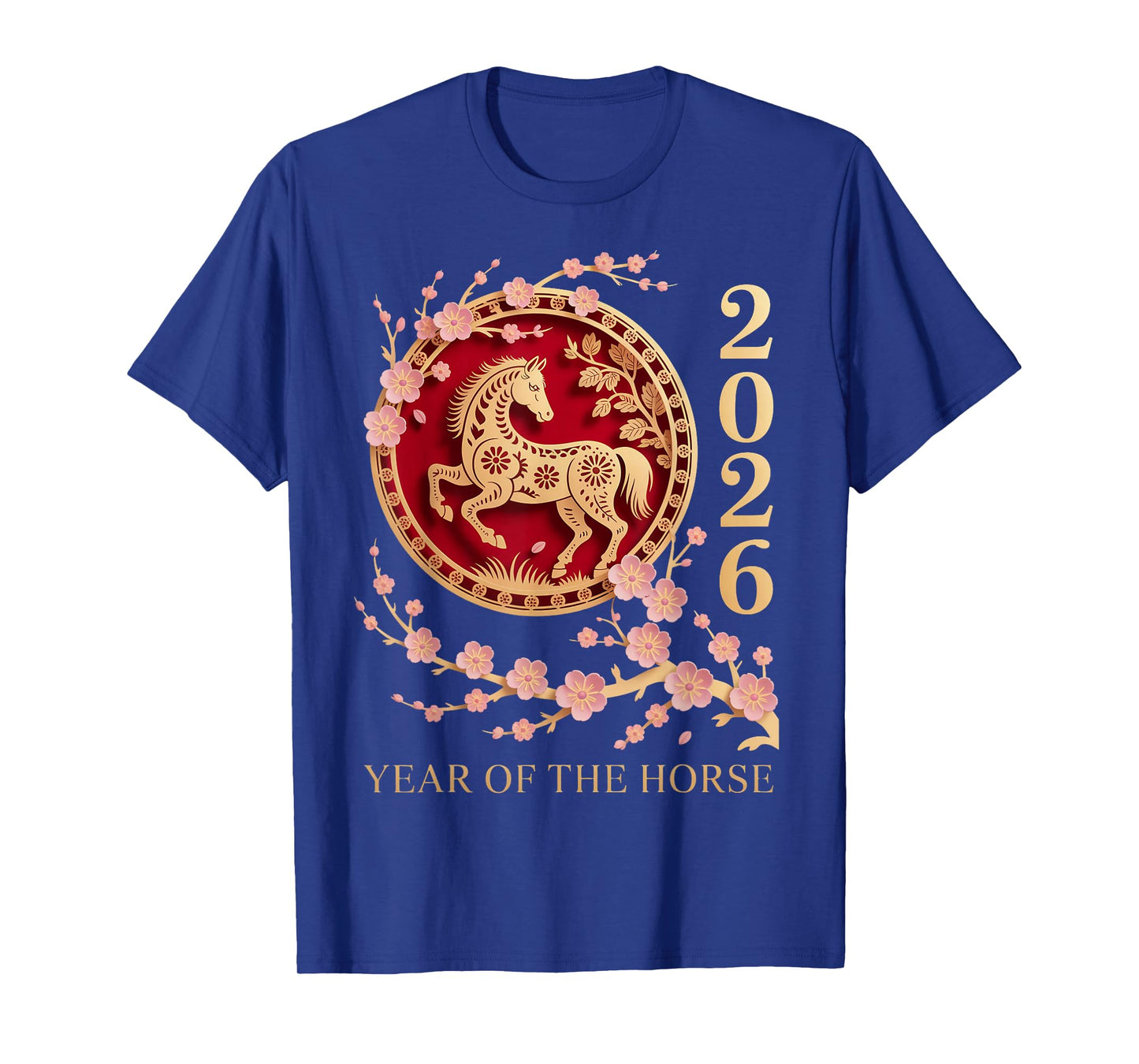 Blossom Tree Zodiac Chinese Lunar New Year of The Horse 2026 T-Shirt