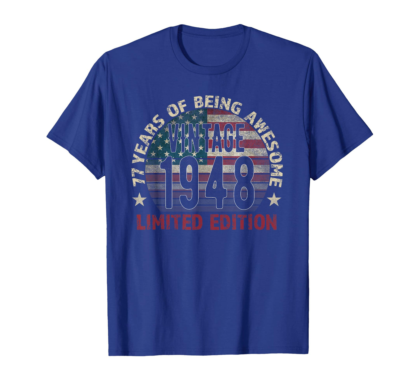 77th Birthday Gift men Vintage born 1948 turning 77 Year Old T-Shirt