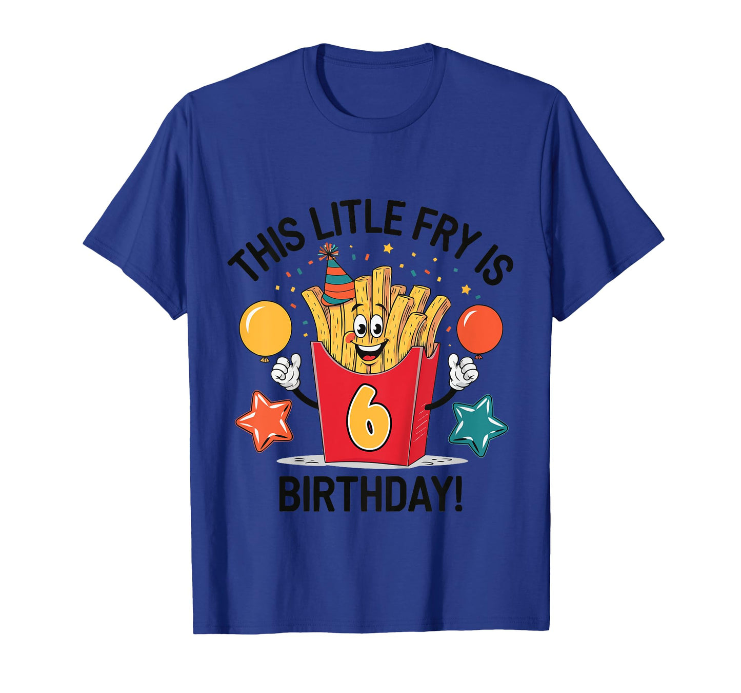 Kids French Fry 6th Birthday This Little Fry is Six T-Shirt